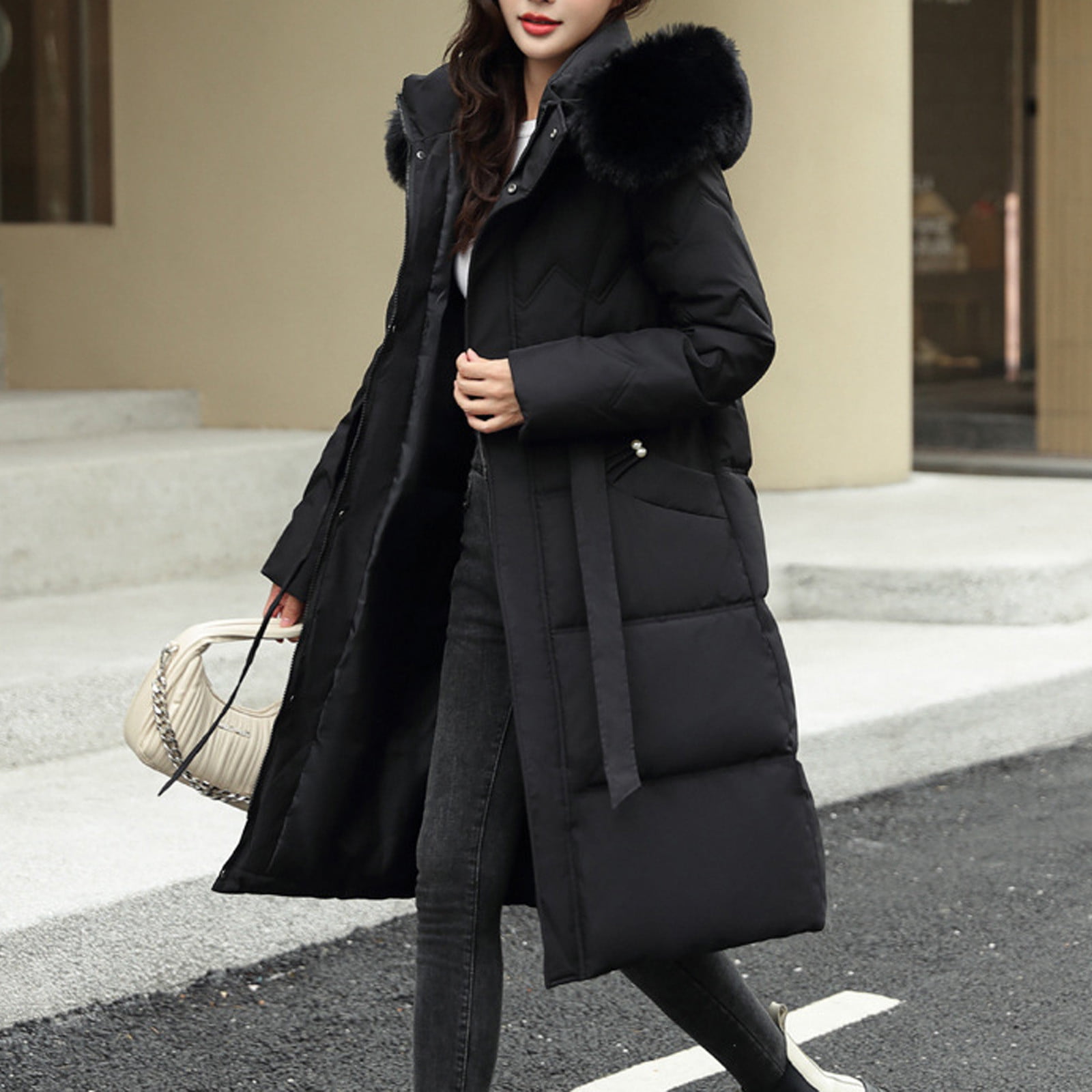 Amazon.com: Wvapzxx Women's Winter Jacket Big Fur Hooded