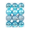 thumbnail image 1 of Winter Savings! UHUYA Christmas Decorations 24PCS Christmas Tree Ornament Pendant Party Supplies Tree Hanging Plastic Ball 1.57in Light Blue, 1 of 2