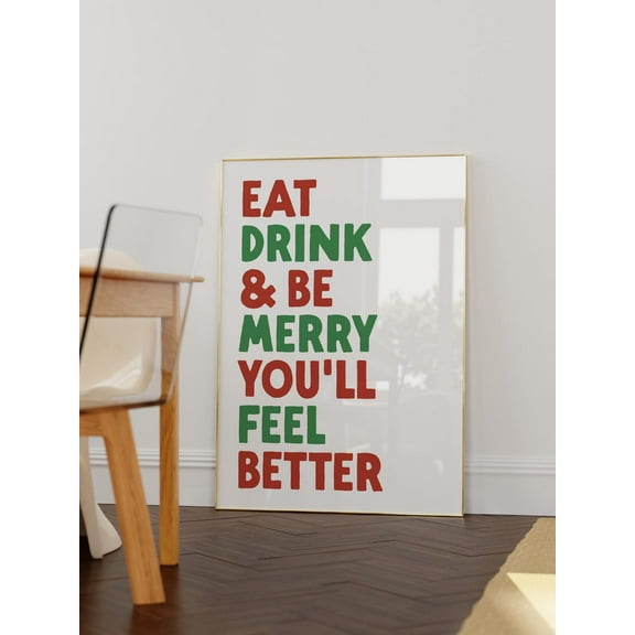 Winter Saying Print, Wall Art Home Decor #1442, Unframed Canvas Size 12x18