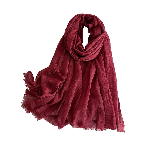 Winter Scarf | Fngz Soft Warm Scarf | Cotton Blend Smooth Scarf with Fringed Edges Linen Scarf Shawl,Travel Scarf