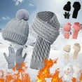 thumbnail image 1 of Winter Scarf Gloves Hat Set for Teen Girls Three Piece Warm Wool Accessories, 1 of 5