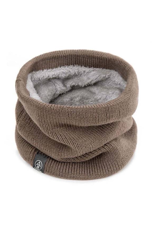 Winter Scarf Men Women BWASD Thick Velvet Warm Double Layer Windproof Scarf Shawl Collar Casua Knitted Neck Warmer for Cold Weather Outdoor Khaki