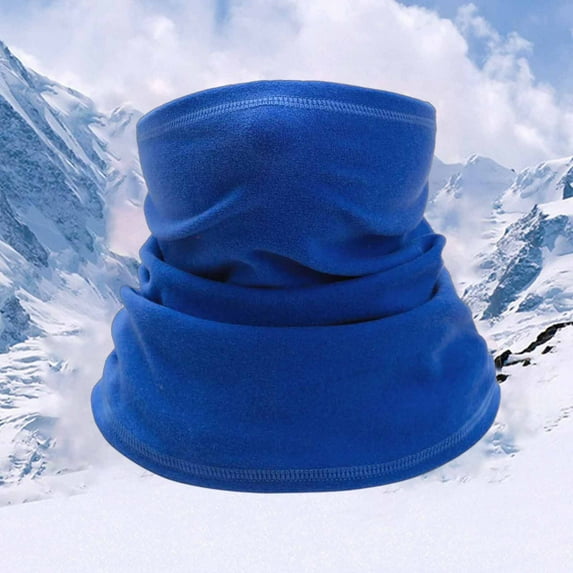 Winter Scarf Thermal Cover Fleece Neck Warmer Windproof Winter Neck Gaiter Cold Weather Face For Mask Blue