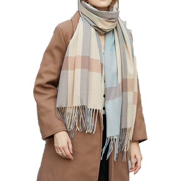 Winter Scarf, Warm Scarfs, Cold Weather Accessories, Fringe Scarves-Light blue