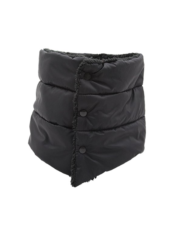 Winter Scarf Warmer Foldable Shiny Collar Down-Cotton Shawl Wraps Thermal Water for Hiking Outdoor Sports Ski Climbing black
