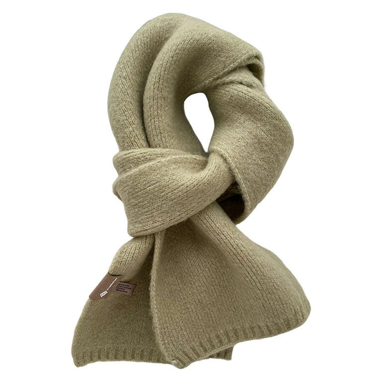 Winter Scarf Windproof Solid Color Soft Thick Knitting Keep Warm