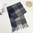 thumbnail image 1 of Winter Scarf for Men Trendy Plaid Printed Tassels Shawls Mens Vintage Thermal Warm Going-Out Long Fall Scarves, 1 of 2
