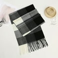thumbnail image 1 of Winter Scarf for Men Trendy Plaid Printed Tassels Shawls Mens Vintage Thermal Warm Going-Out Long Fall Scarves, 1 of 2