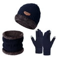 thumbnail image 1 of Winter Scarf for Men with Beanie Hat and Gloves SetSeasonal Warm Three Piece Hat Bib Gloves Scarf And Fleece Cycling Screen Knitted Hat, 1 of 5