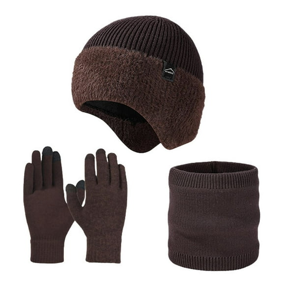 Winter Scarf for Men with Beanie Hat and Gloves SetWinter Knitted Scarf Hat Warm Thermal for Cold Weather Outdoor Activities And Daily Use