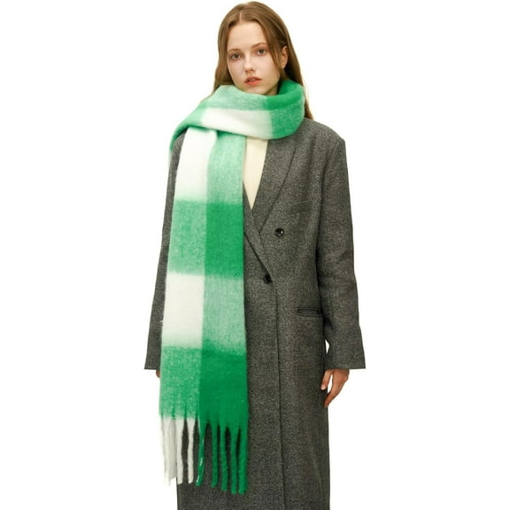 Winter Scarf for Women Cold Weather Plaid Scarf Soft Warm Long Blanket Thick Oversized Big Scarfs for Women