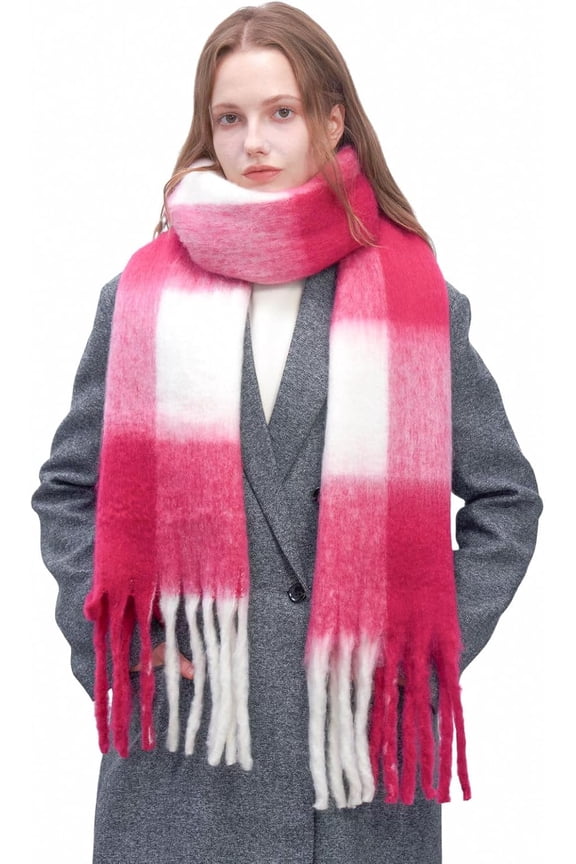 Winter Scarf for Women Cold Weather Plaid Scarf Soft Warm Long Blanket Thick Oversized Big Scarfs for Women