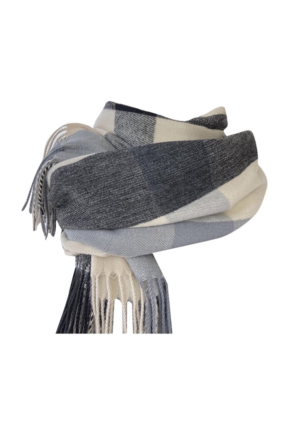 Winter Scarf for Women Plaid Shawl Warm Flow Suger Scarf Check Tartan Warm Soft Shawls Wraps Fall Grey One Size