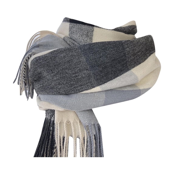 Winter Scarf for Women Plaid Shawl Warm Flow Suger Scarf Check Tartan Warm Soft Shawls Wraps Fall Grey One Size