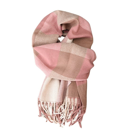 Winter Scarfs for Women Plaid Scarf Long Blanket Scarf Winter Fall Pashmina Shawls and Wraps Vintage Scarfs for Women Warm Shawls and Wraps for Evening Dresses Soft Thick Wrap Fringed Edges