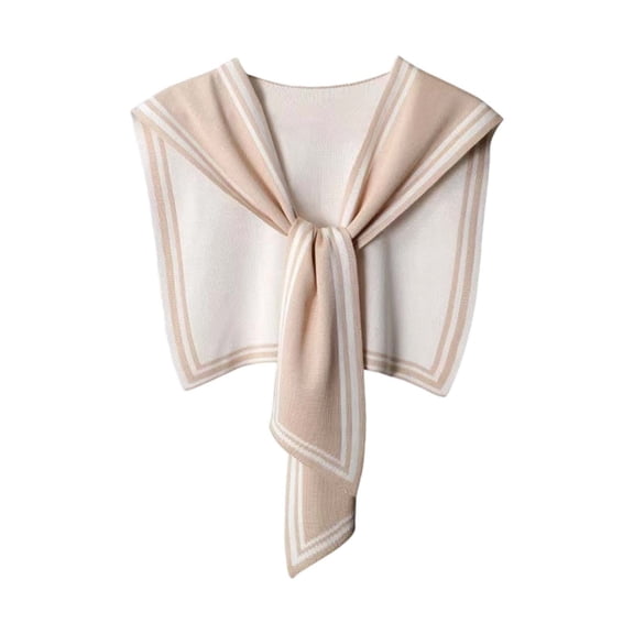 Winter Scarves Shawl Double Navy Style Knitted Striped Small Shawl for Autumn and Winter Warm