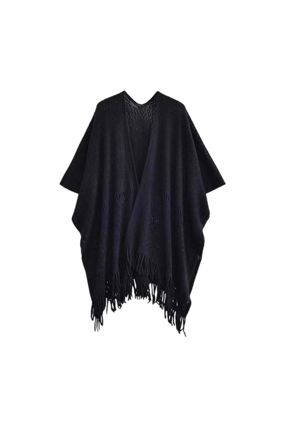 Winter Scarves Shawl Knitted Shawl Tassel Long Plus Size Autumn and Winter Outer Wear Neck Cape Cloak
