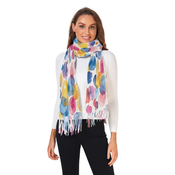 Winter Scarves for Women Abstract Paint Spots Fashion Pashmina Shawl Wraps Long Blanket Scarf for Fall Spring
