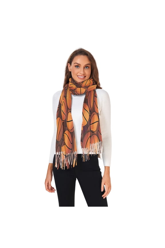 Winter Scarves for Women Basketballs Fashion Pashmina Shawl Wraps Long Blanket Scarf for Fall Spring