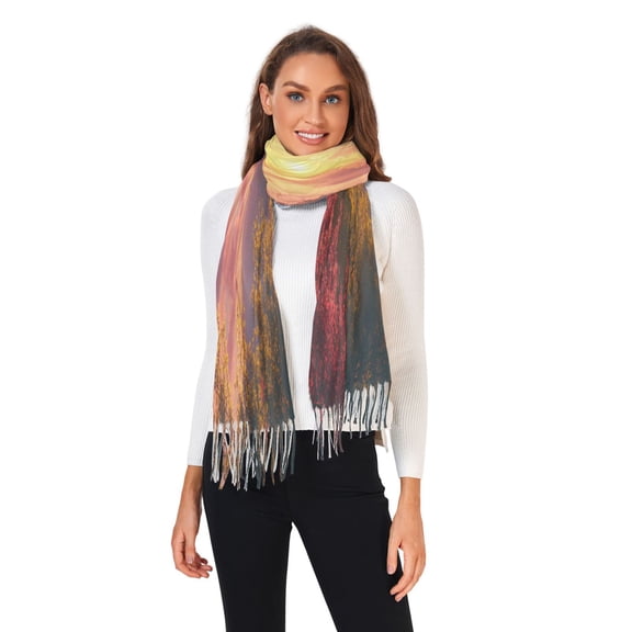 Winter Scarves for Women Beautiful Sunrise over Mountains Fashion Pashmina Shawl Wraps Long Blanket Scarf for Fall Spring