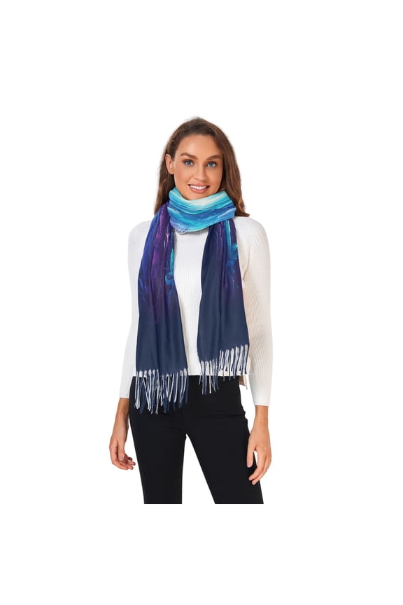 Winter Scarves for Women Beautiful Underwater World Fashion Pashmina Shawl Wraps Long Blanket Scarf for Fall Spring