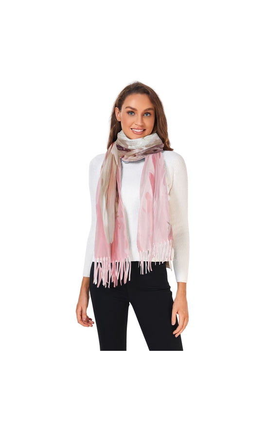 Winter Scarves for Women Bulldog Lying Down Fashion Pashmina Shawl Wraps Long Blanket Scarf for Fall Spring