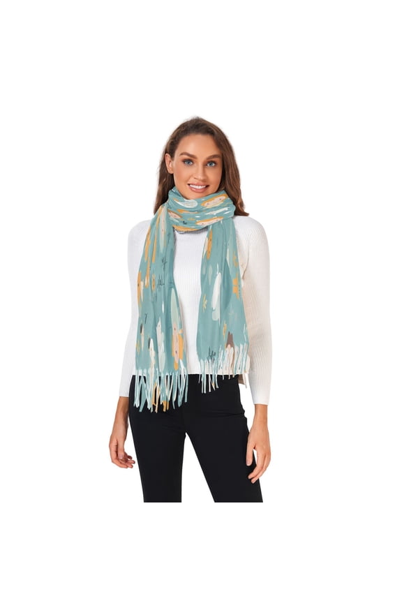 Winter Scarves for Women Character Animal Leaf Fashion Pashmina Shawl Wraps Long Blanket Scarf for Fall Spring