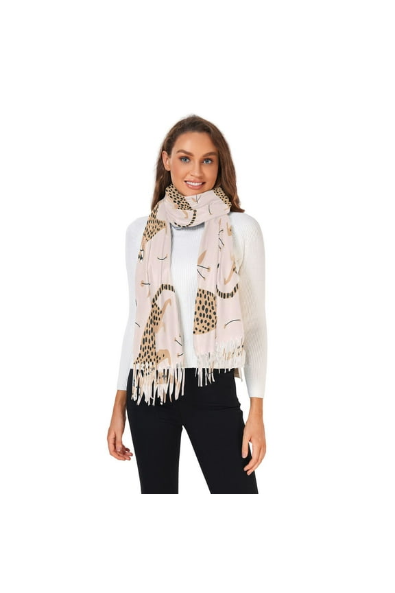 Winter Scarves for Women Cheetah Leopard Fashion Pashmina Shawl Wraps Long Blanket Scarf for Fall Spring