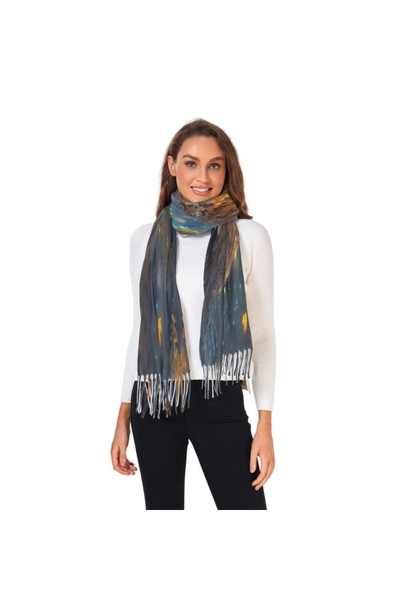 Winter Scarves for Women Cool Owl in Forest Fashion Pashmina Shawl Wraps Long Blanket Scarf for Fall Spring