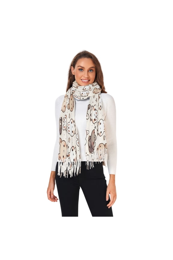 Winter Scarves for Women Cute Bunny Rabbit Fashion Pashmina Shawl Wraps Long Blanket Scarf for Fall Spring