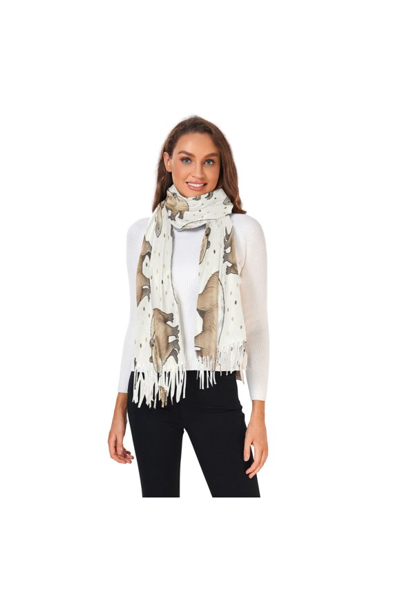 Winter Scarves for Women Cute Capybara and Dots Fashion Pashmina Shawl Wraps Long Blanket Scarf for Fall Spring