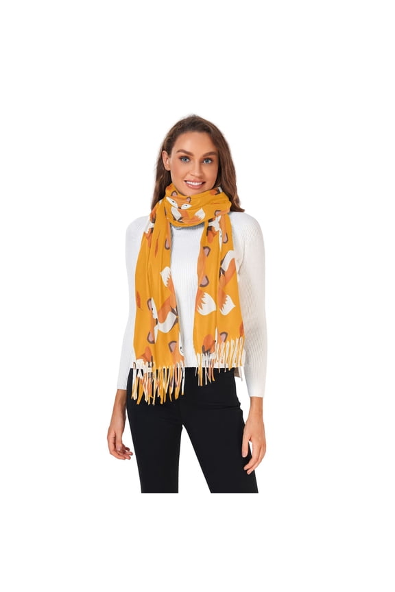 Winter Scarves for Women Cute Fox Fashion Pashmina Shawl Wraps Long Blanket Scarf for Fall Spring