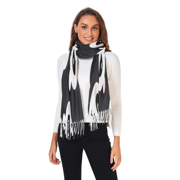 Winter Scarves for Women Cute Panda Face Fashion Pashmina Shawl Wraps Long Blanket Scarf for Fall Spring
