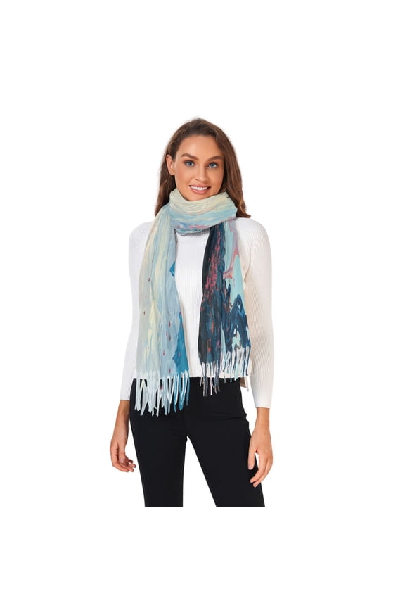 Winter Scarves for Women Deer Mount Tree Fashion Pashmina Shawl Wraps Long Blanket Scarf for Fall Spring