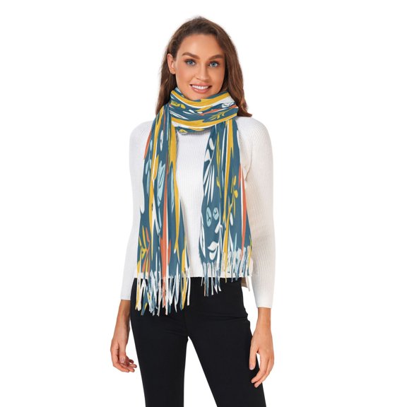 Winter Scarves for Women Dolphin with Seaweed Fashion Pashmina Shawl Wraps Long Blanket Scarf for Fall Spring