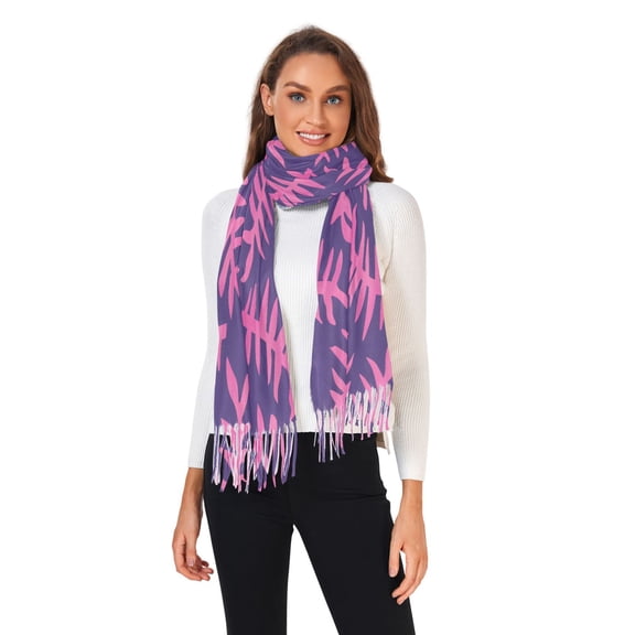 Winter Scarves for Women Fish Bone Fashion Pashmina Shawl Wraps Long Blanket Scarf for Fall Spring
