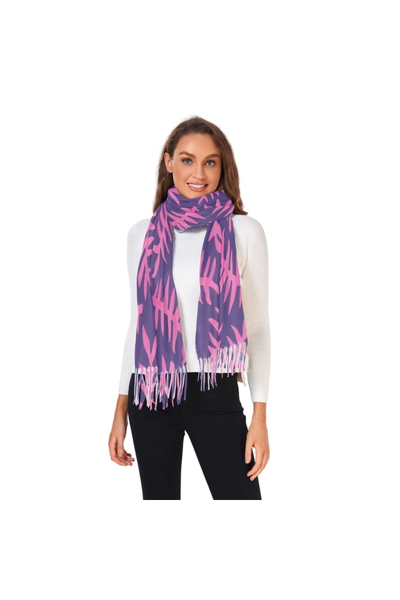 Winter Scarves for Women Fish Bone Fashion Pashmina Shawl Wraps Long Blanket Scarf for Fall Spring