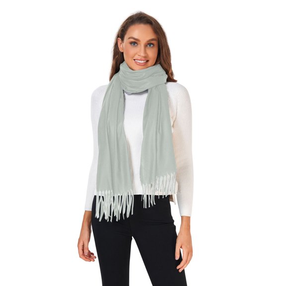 Winter Scarves for Women Grayish Green Fashion Pashmina Shawl Wraps Long Blanket Scarf for Fall Spring