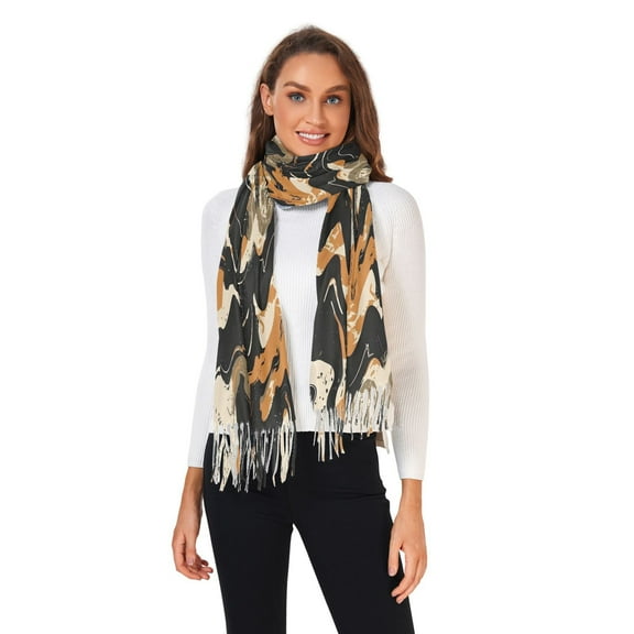 Winter Scarves for Women Hand Drawing Abstract Graffiti Fashion Pashmina Shawl Wraps Long Blanket Scarf for Fall Spring