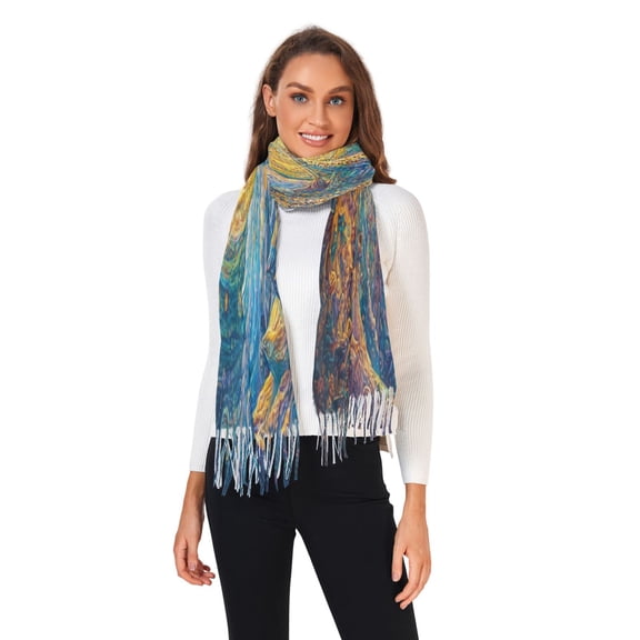 Winter Scarves for Women Infinite Path Lead To Sun Fashion Pashmina Shawl Wraps Long Blanket Scarf for Fall Spring