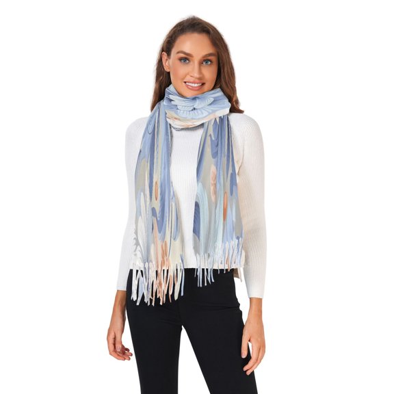 Winter Scarves for Women Large Watercolor Flower Fashion Pashmina Shawl Wraps Long Blanket Scarf for Fall Spring