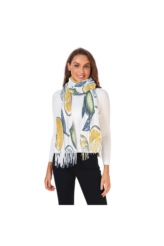 Winter Scarves for Women Lime and Lemon Fashion Pashmina Shawl Wraps Long Blanket Scarf for Fall Spring