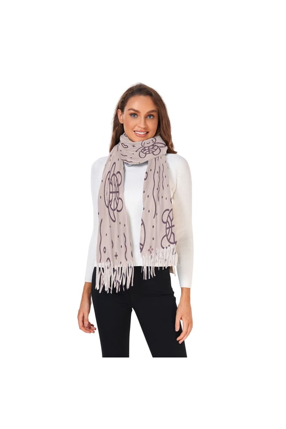 Winter Scarves for Women Line Turtle Heart Wave Fashion Pashmina Shawl Wraps Long Blanket Scarf for Fall Spring