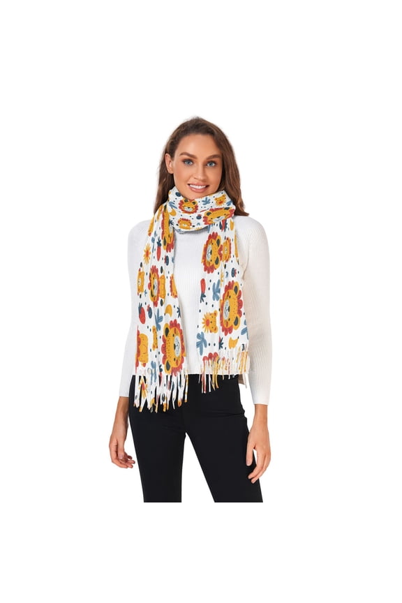 Winter Scarves for Women Lion Sun Strawberry Fashion Pashmina Shawl Wraps Long Blanket Scarf for Fall Spring