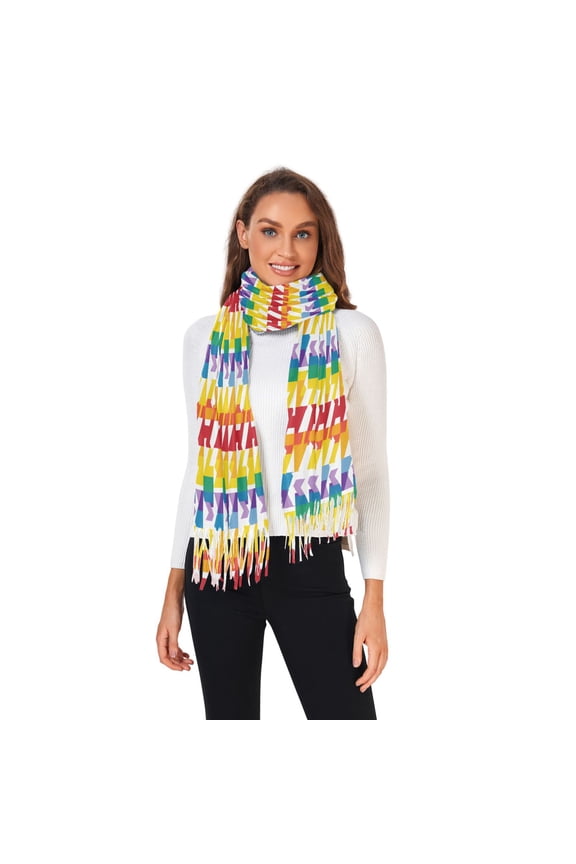 Winter Scarves for Women Rainbow Hounds Tooth Fashion Pashmina Shawl Wraps Long Blanket Scarf for Fall Spring