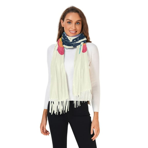 Winter Scarves for Women Rainbow and Unicorn Silhouette Fashion Pashmina Shawl Wraps Long Blanket Scarf for Fall Spring
