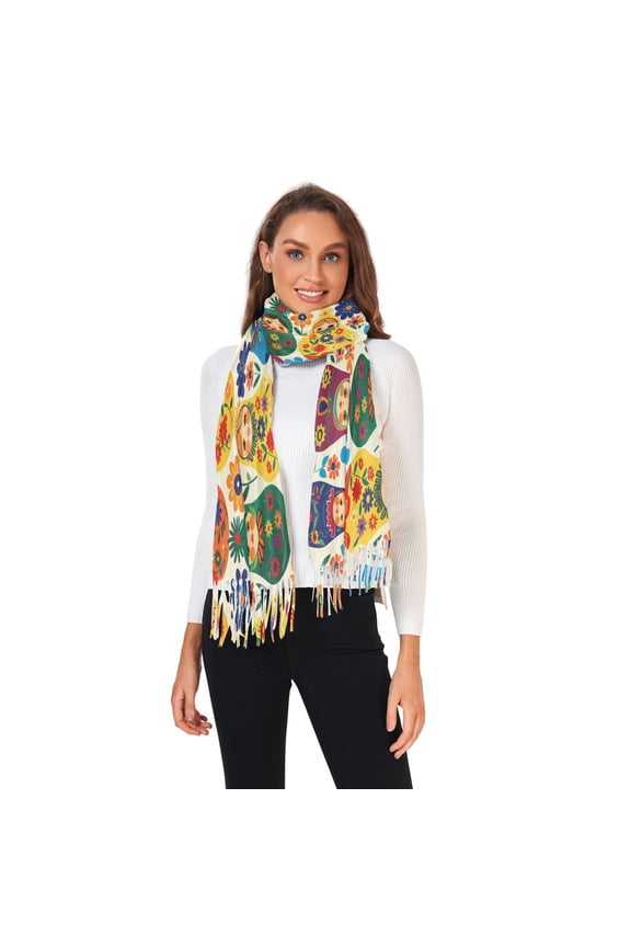 Winter Scarves for Women Russian Matryoshka Fashion Pashmina Shawl Wraps Long Blanket Scarf for Fall Spring
