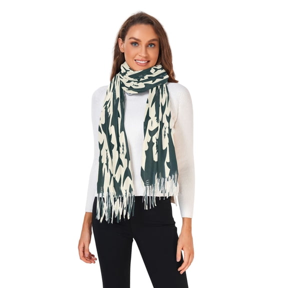 Winter Scarves for Women Shark Silhouette Fashion Pashmina Shawl Wraps Long Blanket Scarf for Fall Spring