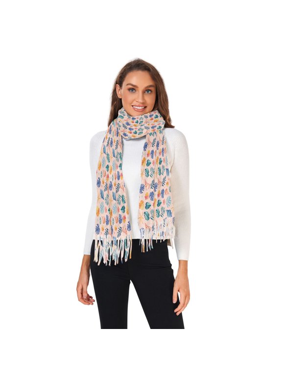 Winter Scarves for Women Shells Conchs Seaweed Fashion Pashmina Shawl Wraps Long Blanket Scarf for Fall Spring