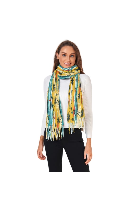 Winter Scarves for Women Summer Beach Palm Tree Fashion Pashmina Shawl Wraps Long Blanket Scarf for Fall Spring